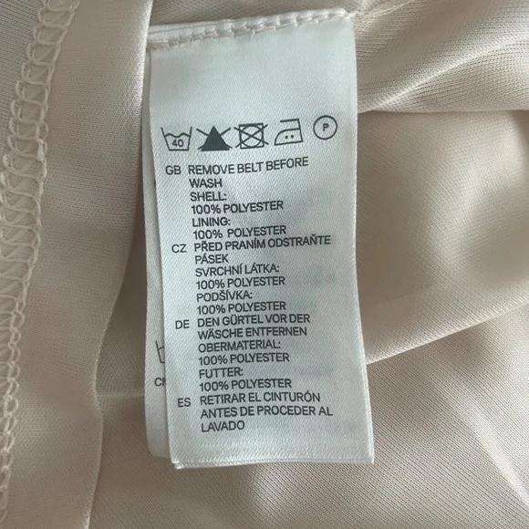 H&M Ivory Slip Mini Dress with Black Belt, Size 4 - Picture 6 of 7